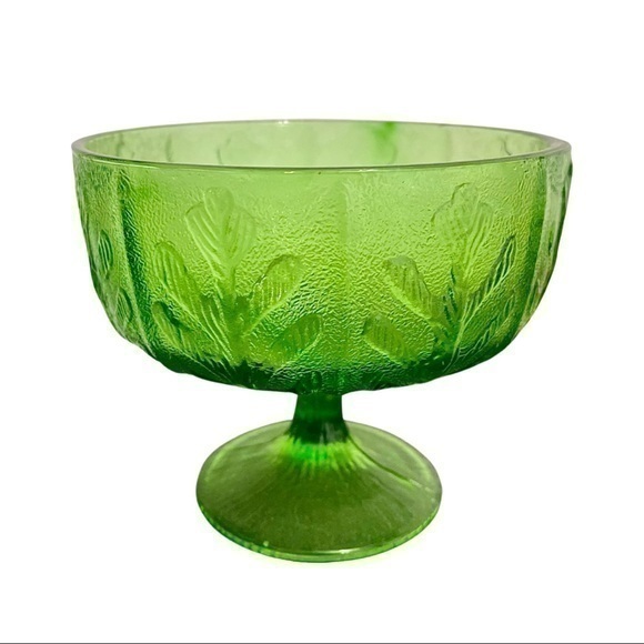 Accents Vintage Boho Style Emerald Green Carnival Glass Decorative